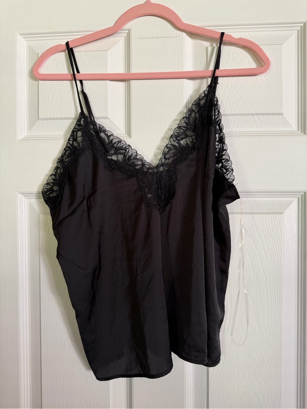 Auden Black Lace-Trim Slip Layering Top